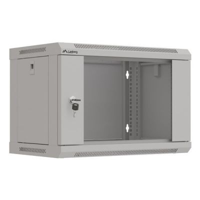 16. Lanberg 19" 6U 540x350 gray glass door wall-mounted rack cabinet (Flat Pack)