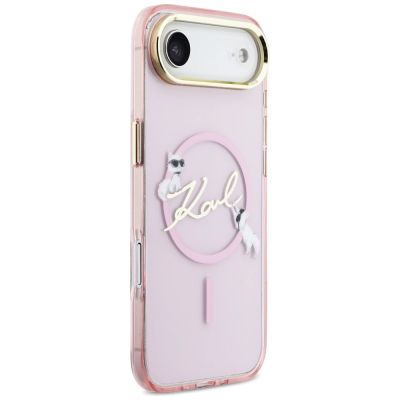 4. Karl Lagerfeld IML Choupettes Karl Script Logo MagSafe iPhone Air Case - Pink