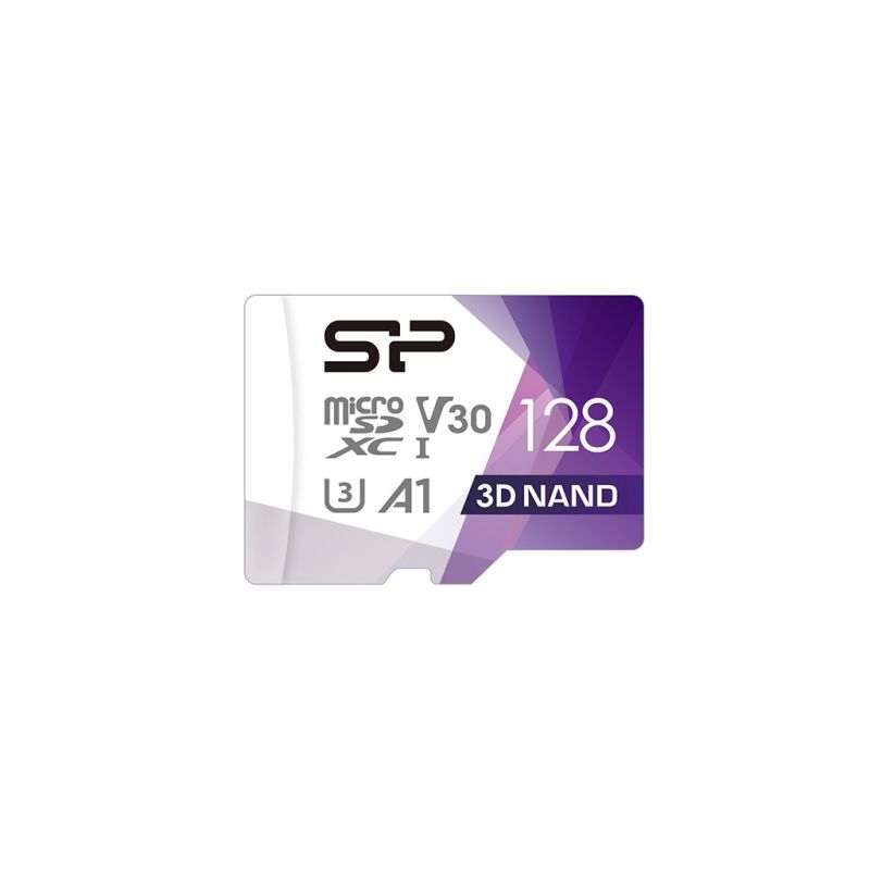 2. Silicon Power microSDXC Superior Pro 128GB V30 UHS-1 U3 A1 Memory Card + microSD-SD ADAPTER