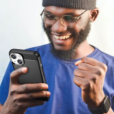 7. Carbon Case for iPhone 14 Plus flexible gel back cover black