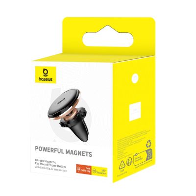 8. Baseus C40141201G13-00 Magnetic Car Air Vent Holder - Black and Gold