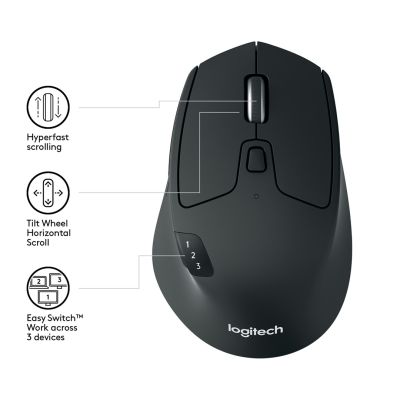 3. Logitech M720 TRIATHLON Mouse 910-004791 (optical; 1000 DPI; black)