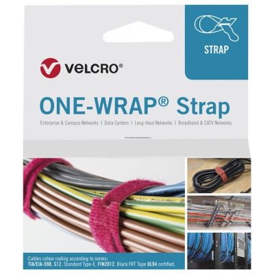 Velcro ONE-WRAP cable tie Releasable cable tie Polypropylene (PP), Velcro Black 100 pcs.
