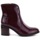 Women's high-heeled patent leather burgundy ankle boots M.Daszyński MR2337