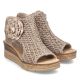 3. Women's comfortable wedge platform sandals, beige, Rieker 63791-60