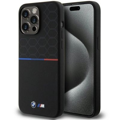 BMW M Silicone Pattern MagSafe case for iPhone 15 Pro Max - black