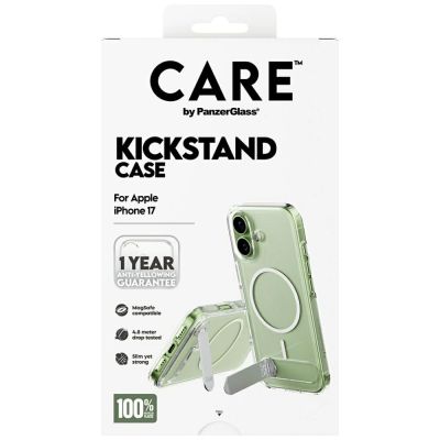 5. CARE by PanzerGlass Feature Case w. Kickstand MagSafe for iPhone 17 - Transparent