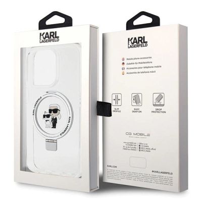 8. Karl Lagerfeld Ring Stand Karl&Choupette MagSafe case for iPhone 13 Pro Max - white