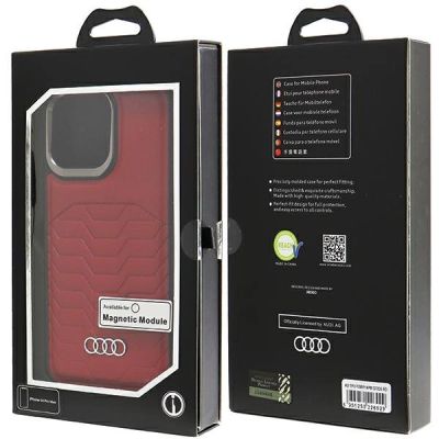 7. Audi Synthetic Leather case with MagSafe for iPhone 14 Pro Max - red