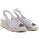 4. Women's leather wedge sandals gray Vinceza 26-79614
