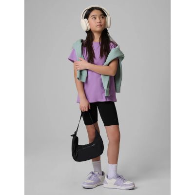 5. Regular plain girls' T-shirt 4F 4FJRSS26TTSHF3554-12S