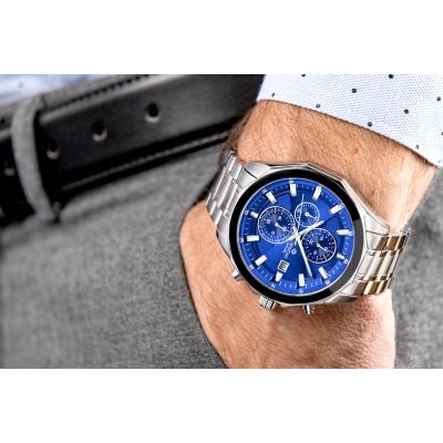 3. Giewont Chronograph Sapphire Silver Blue Men's Watch GW7290-B3