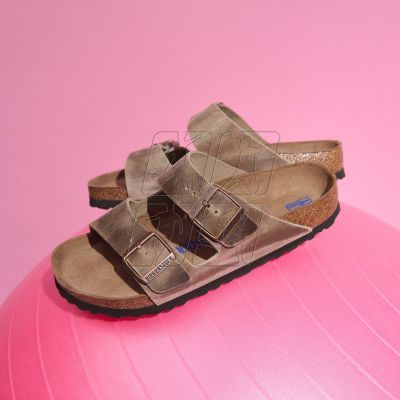 15. Birkenstock Arizona Soft Footbed Oiled Leather Tabacco Brown Narrow Women's/Men's Slides (0552813)