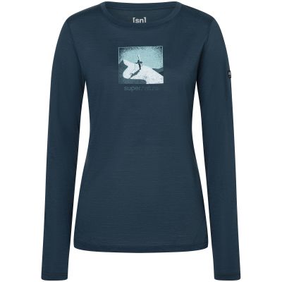 3. Women’s Long-Sleeve Shirt SUPER.NATURAL W Almost Done LS, Navy Blue