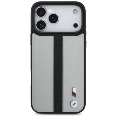 3. BMW M Perforated Stripe Logo MagSafe Case for iPhone 17 Pro Max - Gray