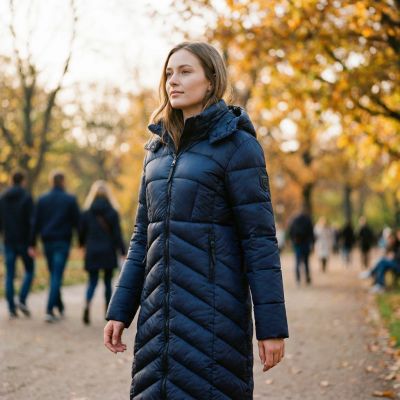 5. Geographical Norway Blanche Long Navy DB Lady 0116 Navy (WZ5476F/GN-Marine)