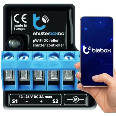 BLEBOX shutterBoxDC v2 WiFi I/O module 2x binary inputs 2x relay outputs 230V