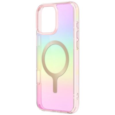 2. Uniq Iridescia Magclick Charging Case for iPhone 16 Pro - Pink