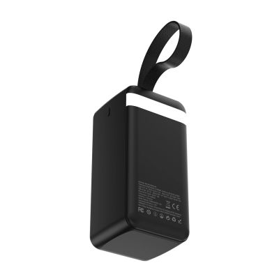 4. Powerbank Wozinsky W8-B 50000mAh 30W 2xUSB-A and 2xUSB-C and USB micro with flashlight - black