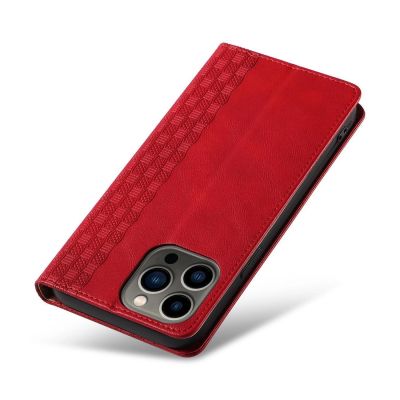 11. Magnet Strap Case iPhone 14 Plus Case with Flip Wallet Mini Lanyard Stand Red