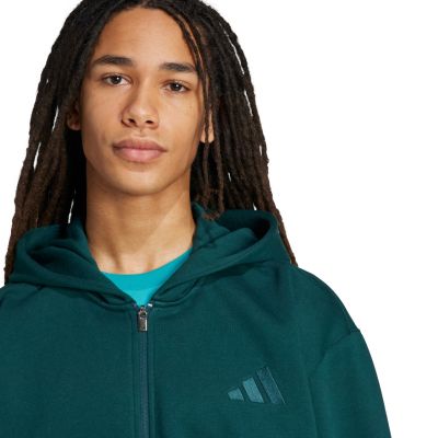 11. Men's adidas ALL SZN Fleece Full-Zip Sweatshirt Green JX5101