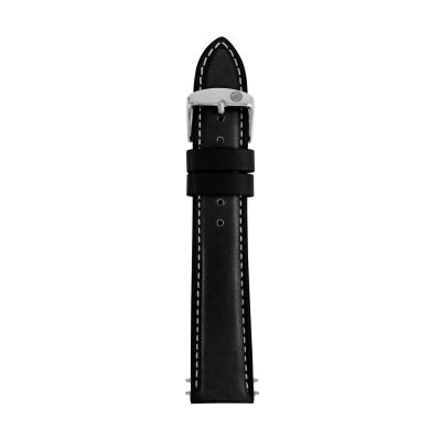 Zeppelin Leather Strap, Black 20mm