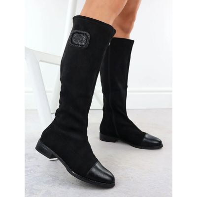 9. Women's black suede boots M.Daszyński MR2251-19