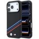BMW M Quadrille Kevlar Print Tricolor Lines & Metal Logo MagSafe Case for iPhone 18 Pro / 17 Pro - Black