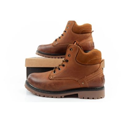 10. Wrangler Yuma men's boots, Chelsea boots, elegant leather, brown, white