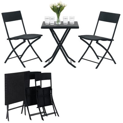 9. Small Black Forest garden furniture set | two chairs + black table