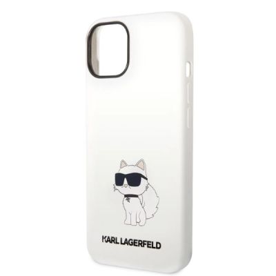 6. Karl Lagerfeld Silicone Choupette case for iPhone 14 Plus - white