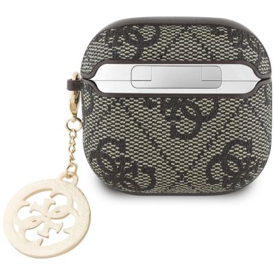 2. Guess 4G Strass Charm Case for AirPods 4 - Brown
