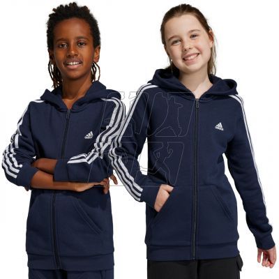 3. adidas Essentials 3-Stripes Fleece Full-Zip Hoodie Jr IC0600