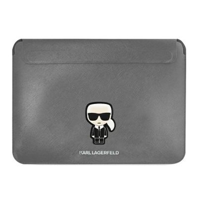 Karl Lagerfeld Saffiano Ikonik Karl case for a 13-14" laptop - silver