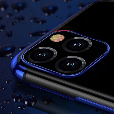 5. Clear Color Case Gel TPU Electroplating frame Cover for Samsung Galaxy A22 4G blue
