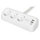 2. Digitus 3-Way Office Power Strip with 2 USB-A and 1 USB-C Ports, White