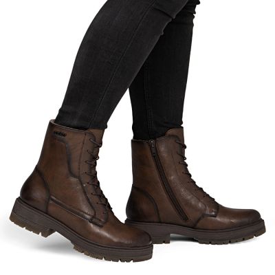 6. Brown women's leather worker boots Rieker 75800-25