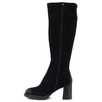 3. Women’s black faux suede heeled boots Potocki SZ12849