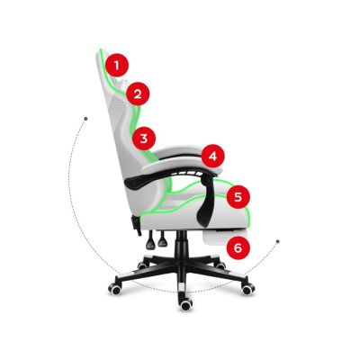 27. Huzaro Force 4.7 RGB White Gaming Chair