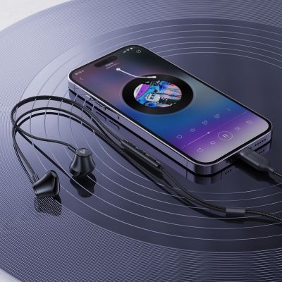 6. Acefast L2 in-ear headphones with USB-C connector, microphone and remote control 1.2 m - black