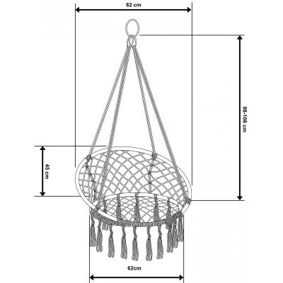 6. OPENWORK HAMMOCK HANGING CHAIR STORK'S NEST 80x60CM ECRU