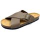 Bio Bio shoes men's slippers, profiled flip-flops, natural leather, brown