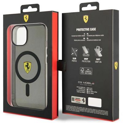 8. Ferrari FEHMP14SURKK iPhone 14 6.1" black/black hardcase Translucent Magsafe