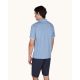 5. Paul&Shark Men's Cotton Button-Up Polo Shirt, Steel Blue 25411205-991