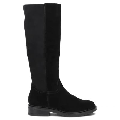 Black Leather Stretch Boots Filippo DKZ8222