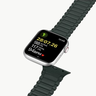 8. Dux Ducis Strap (Armor Version) strap Apple Watch Ultra, SE, 9, 8, 7, 6, 5, 4, 3, 2, 1 (49, 45, 44, 42 mm) silicone magnetic strap bracelet green