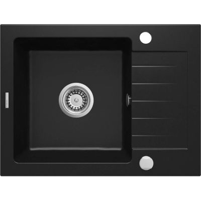 DEANTE ZORBA ZQZN11A granite sink, 1-bowl, with drainer (black)