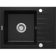 DEANTE ZORBA ZQZN11A granite sink, 1-bowl, with drainer (black)