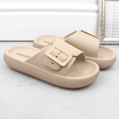 6. Vinceza W JAN308 beige buckle flip-flops