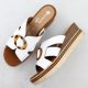 4. Women's leather wedge sandals white Remonte D2L52-80